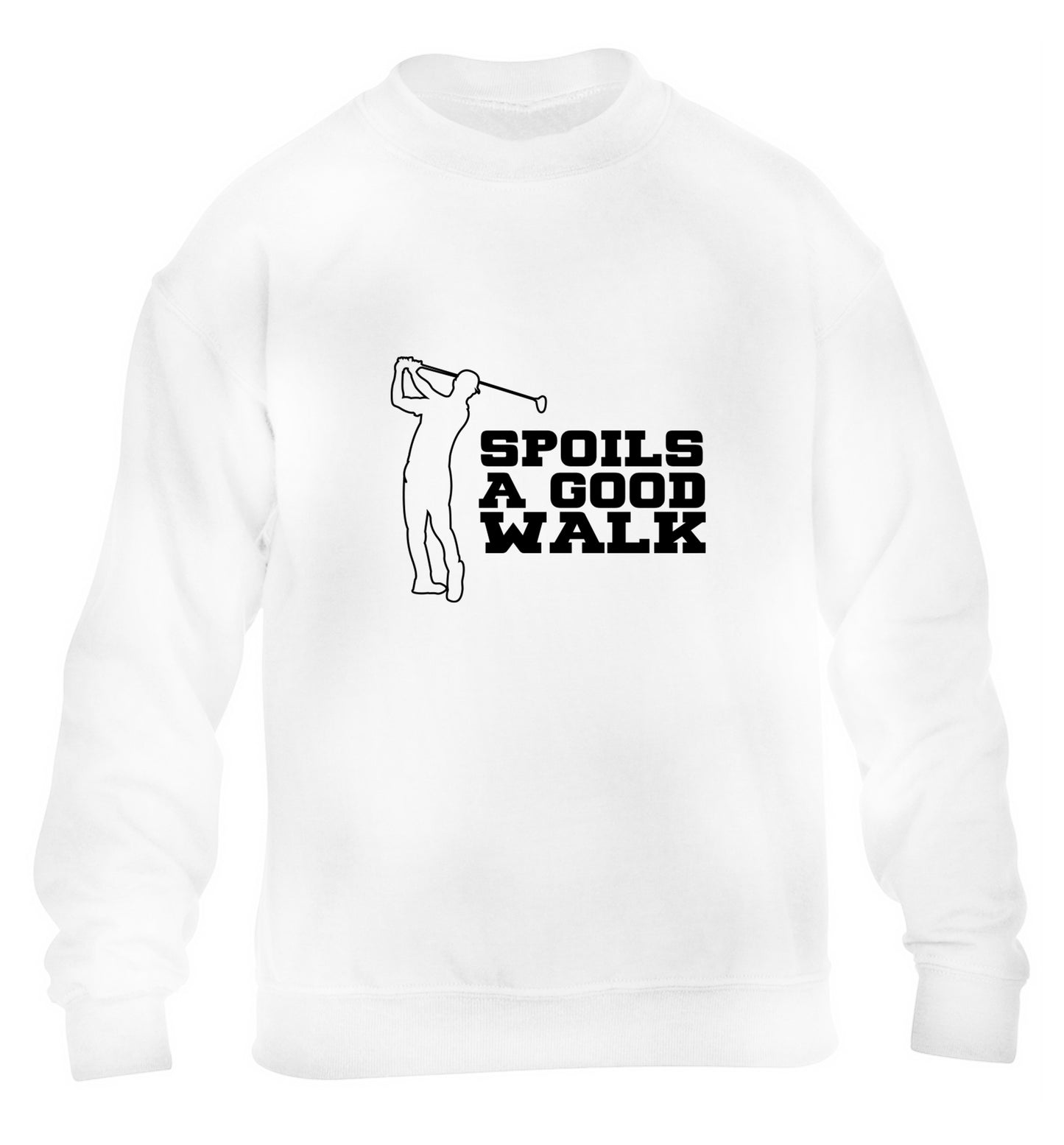 Golf spoils a good walk children's white sweater 12-13 Years