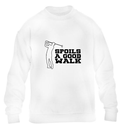 Golf spoils a good walk children's white sweater 12-13 Years
