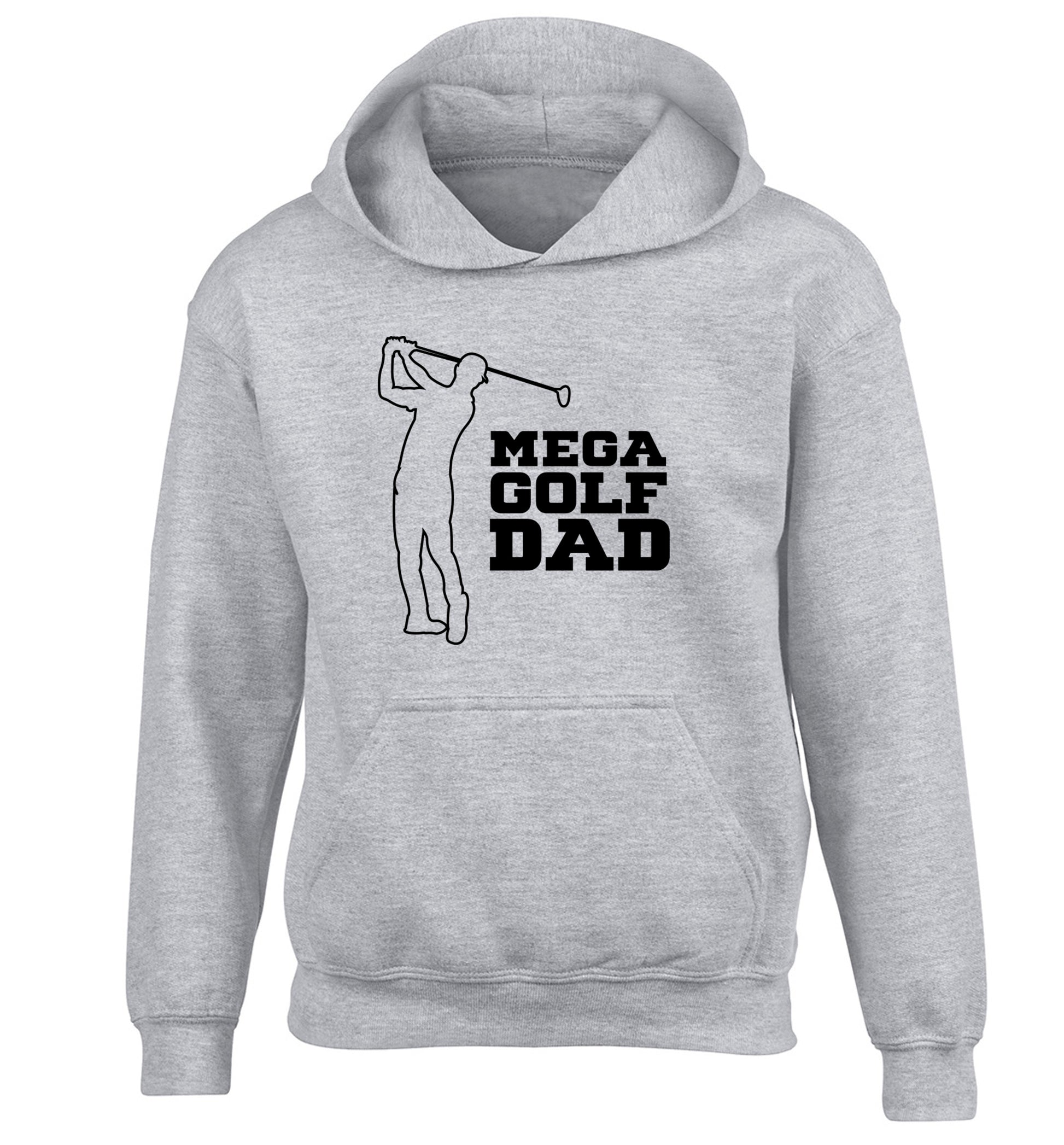 Mega golfing dad children's grey hoodie 12-13 Years