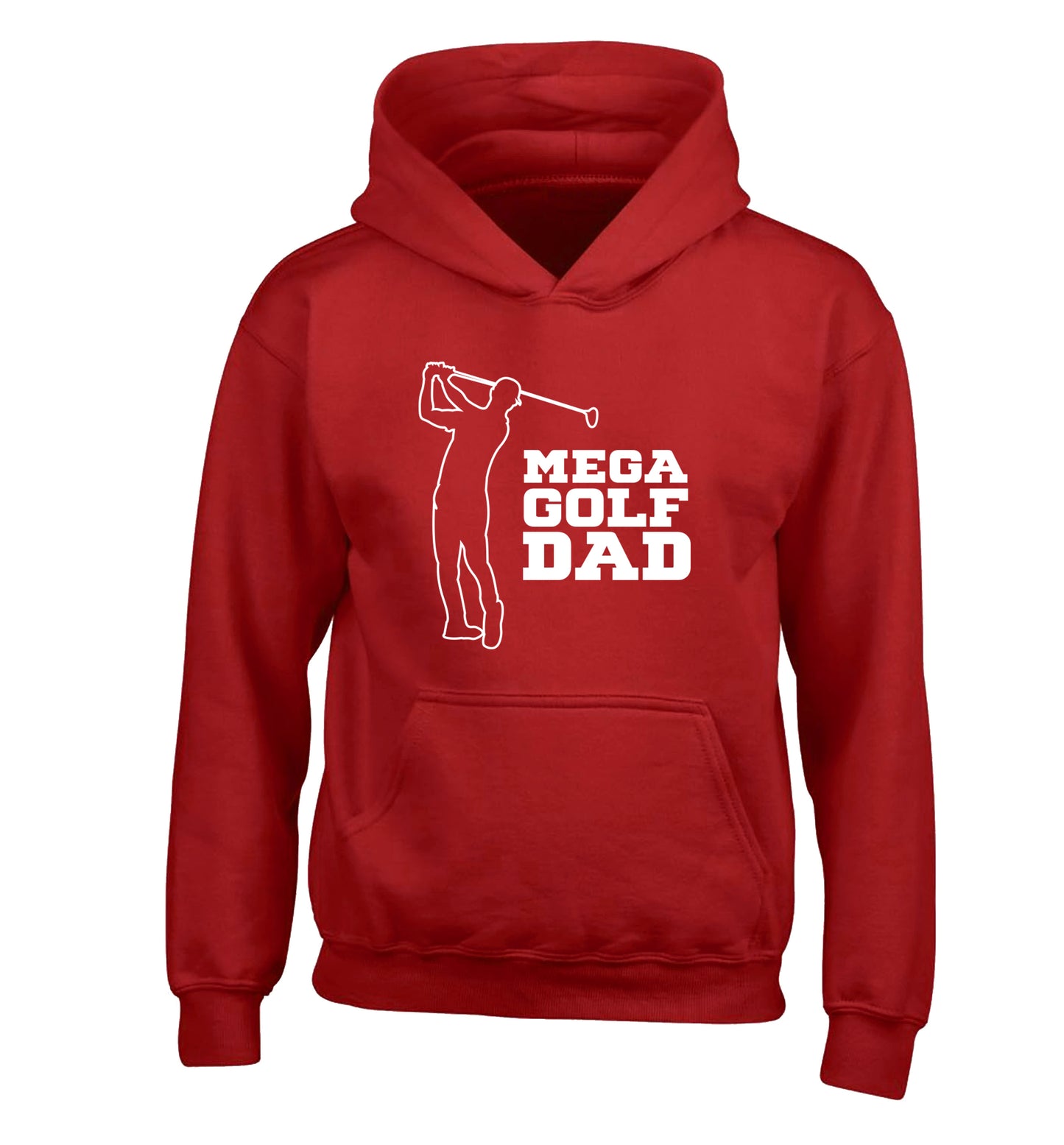 Mega golfing dad children's red hoodie 12-13 Years