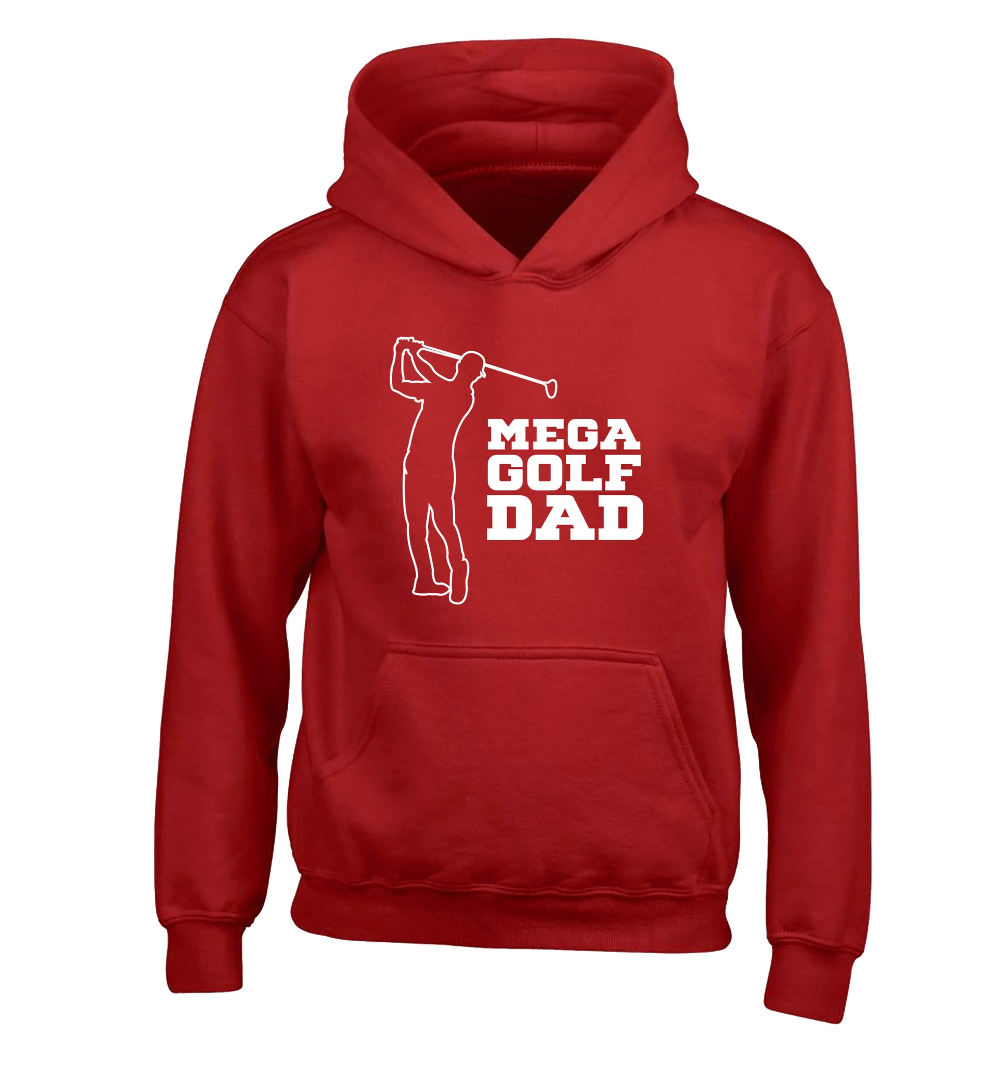 Mega golfing dad children's red hoodie 12-13 Years