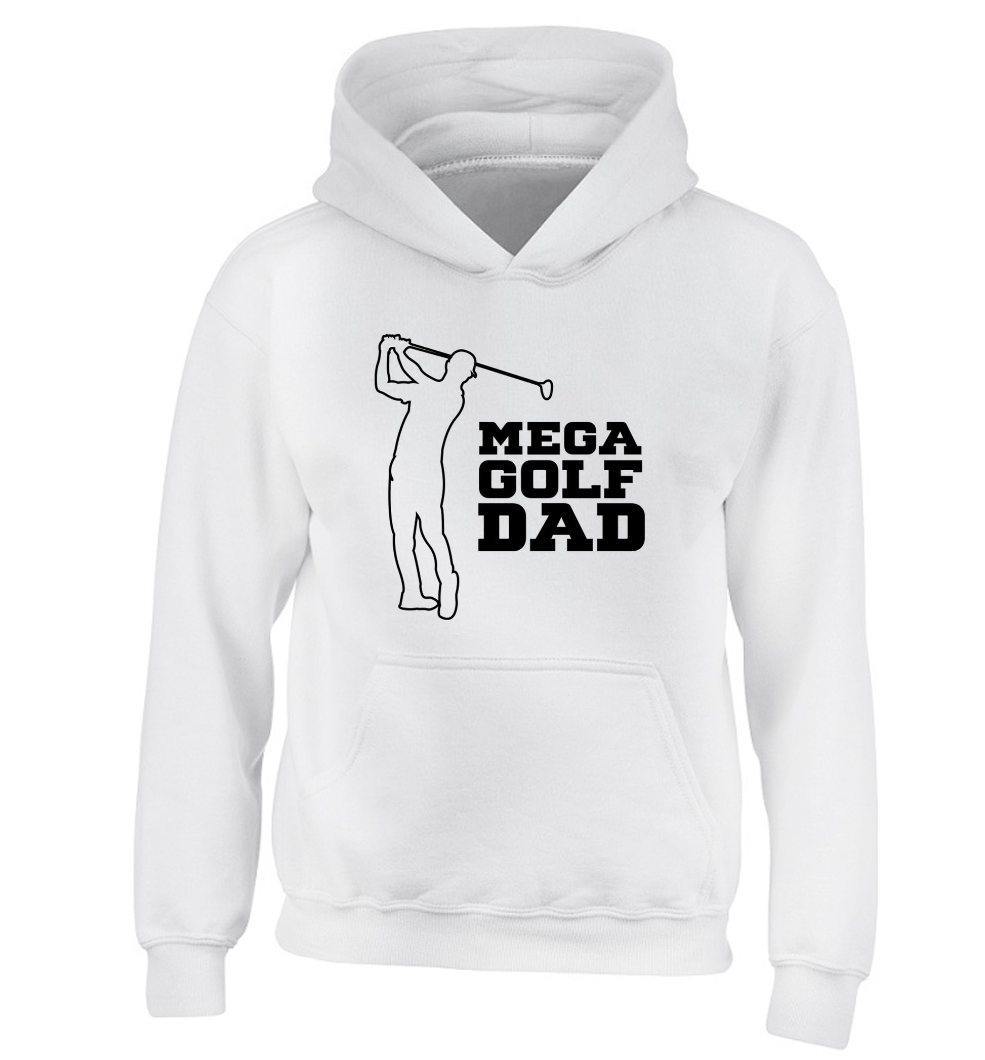 Mega golfing dad children's white hoodie 12-13 Years