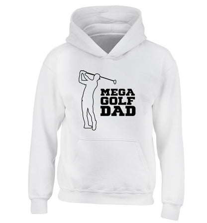 Mega golfing dad children's white hoodie 12-13 Years