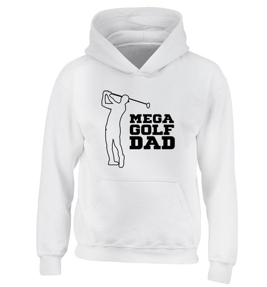 Mega golfing dad children's white hoodie 12-13 Years