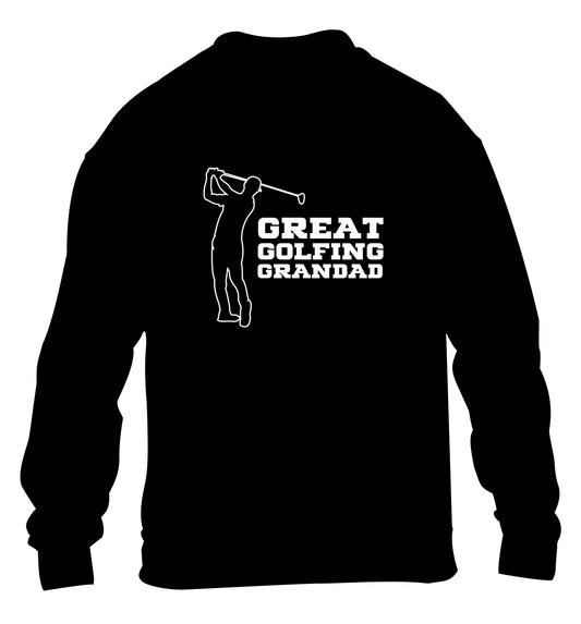 Great Golfing Grandad children's black sweater 12-13 Years