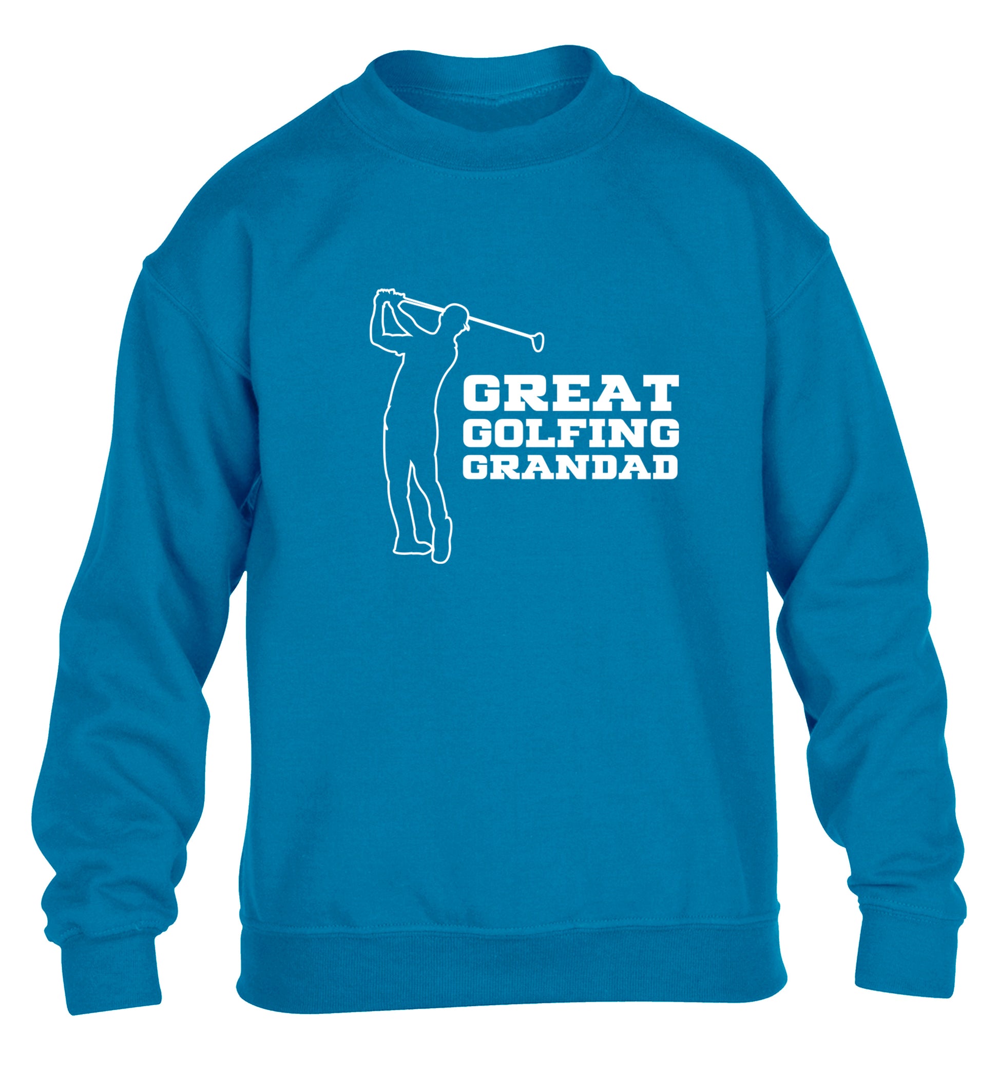 Great Golfing Grandad children's blue sweater 12-13 Years