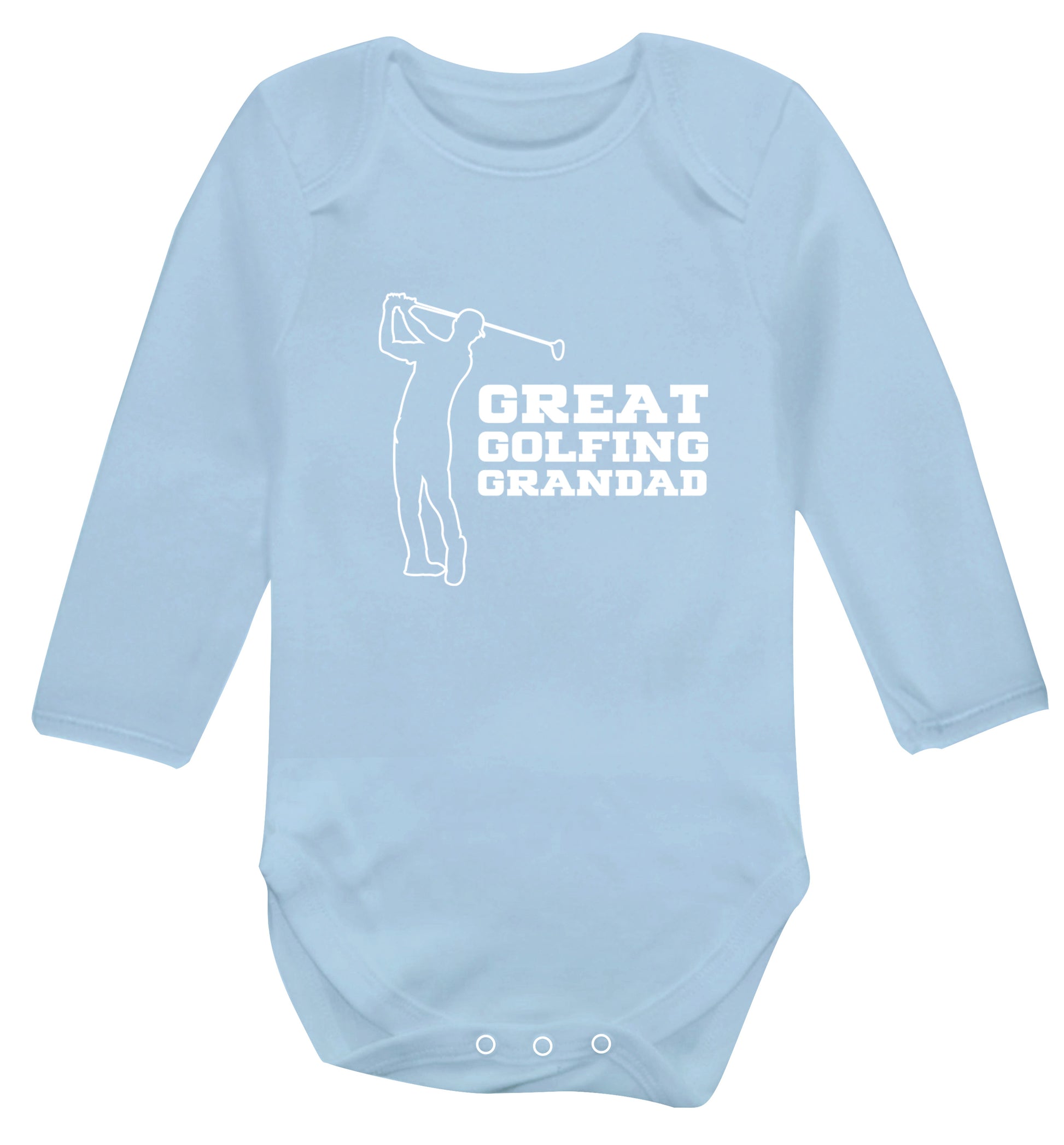 Great Golfing Grandad Baby Vest long sleeved pale blue 6-12 months
