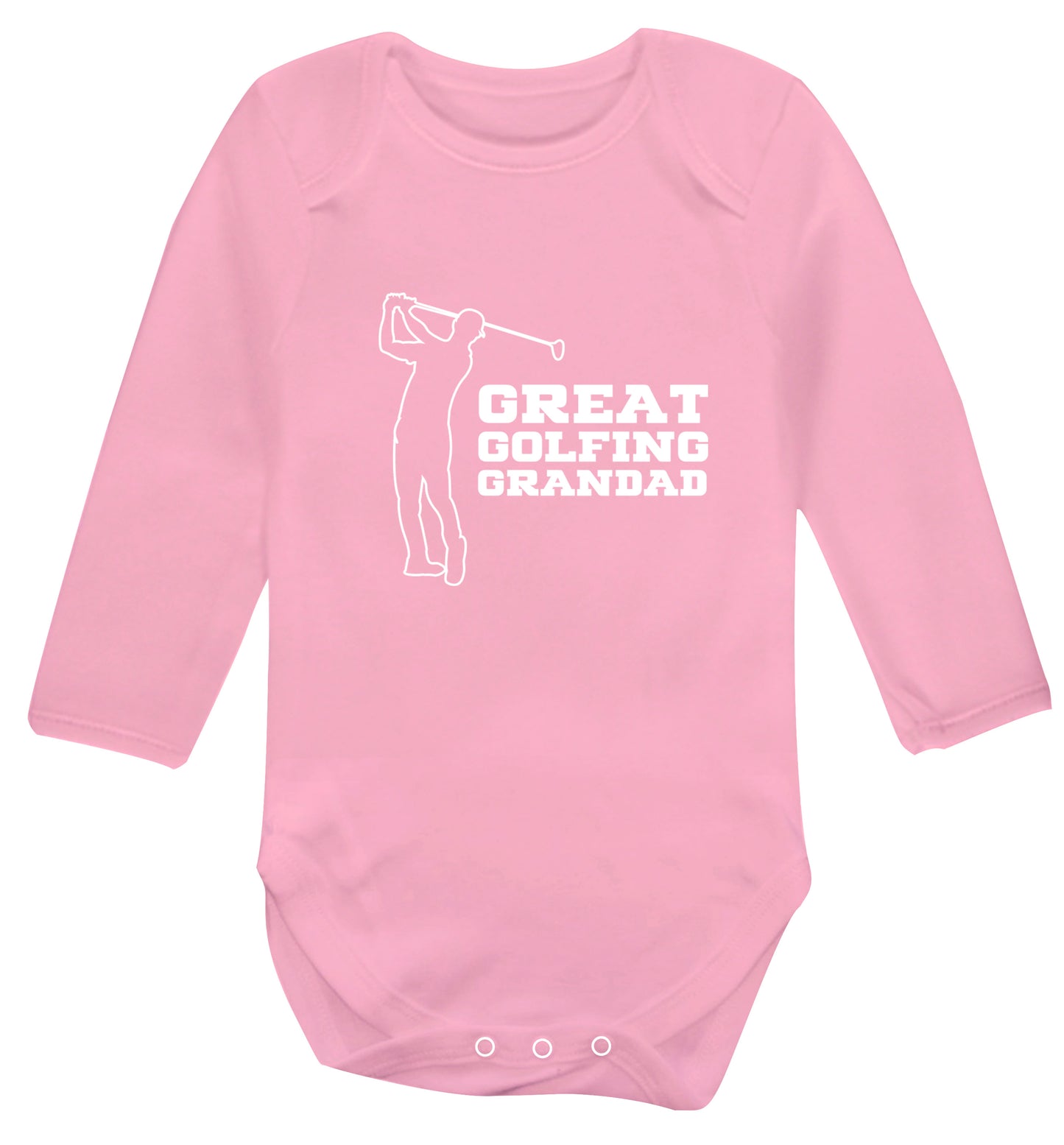 Great Golfing Grandad Baby Vest long sleeved pale pink 6-12 months