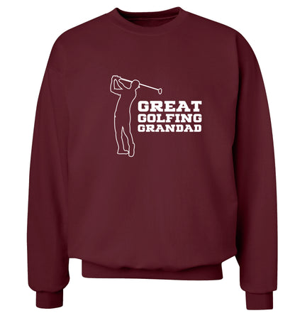 Great Golfing Grandad Adult's unisex maroon Sweater 2XL
