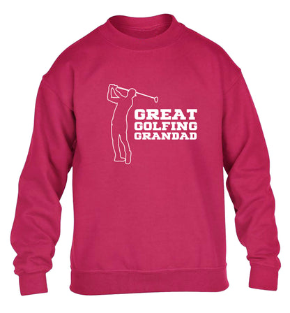 Great Golfing Grandad children's pink sweater 12-13 Years
