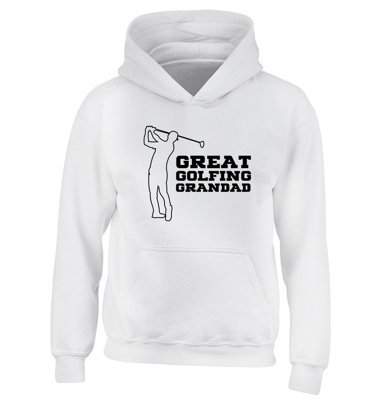 Great Golfing Grandad children's white hoodie 12-13 Years