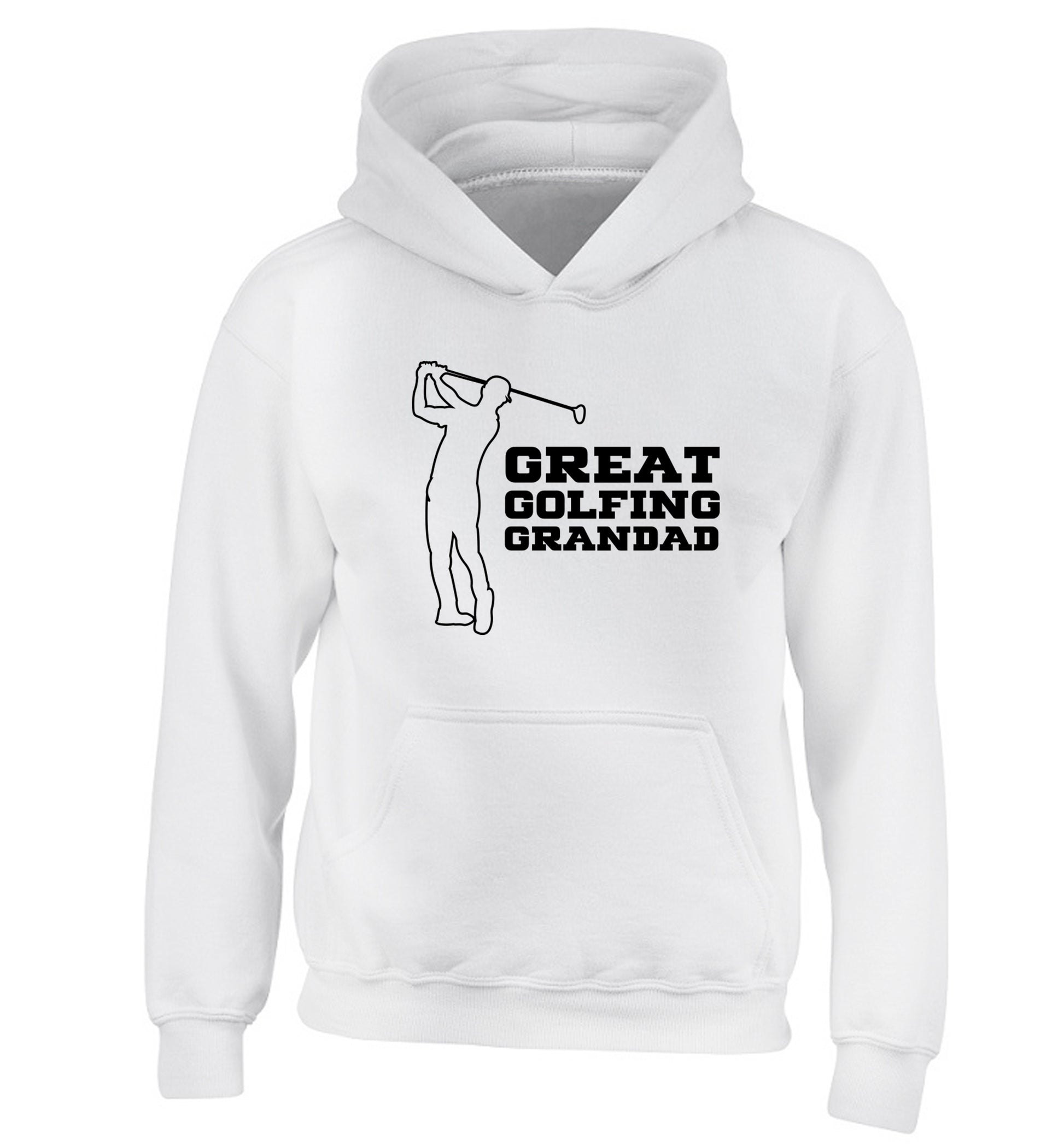 Great Golfing Grandad children's white hoodie 12-13 Years