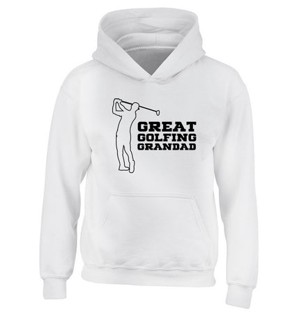 Great Golfing Grandad children's white hoodie 12-13 Years