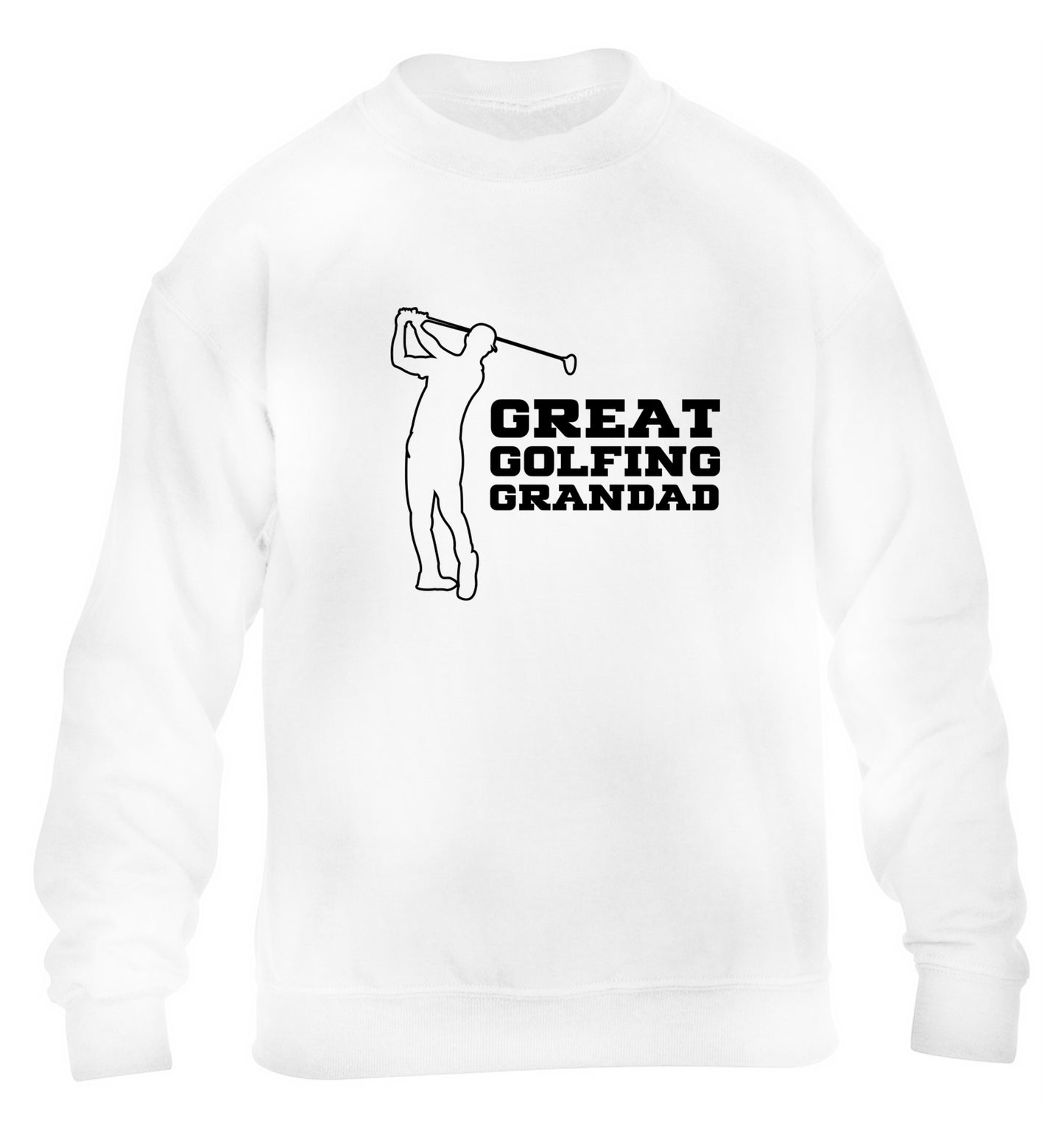 Great Golfing Grandad children's white sweater 12-13 Years
