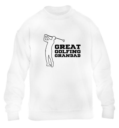 Great Golfing Grandad children's white sweater 12-13 Years