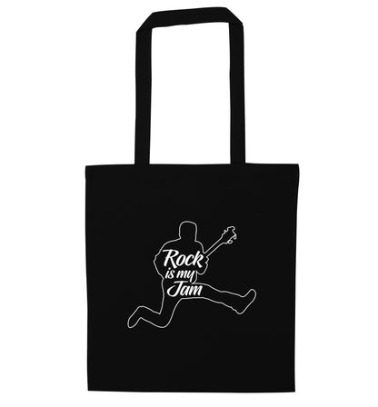 Rock is my jam black tote bag