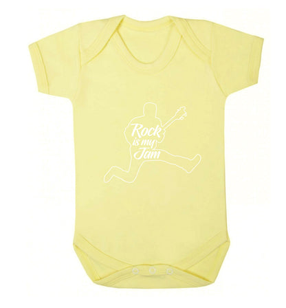 Rock is my jam Baby Vest pale yellow 18-24 months