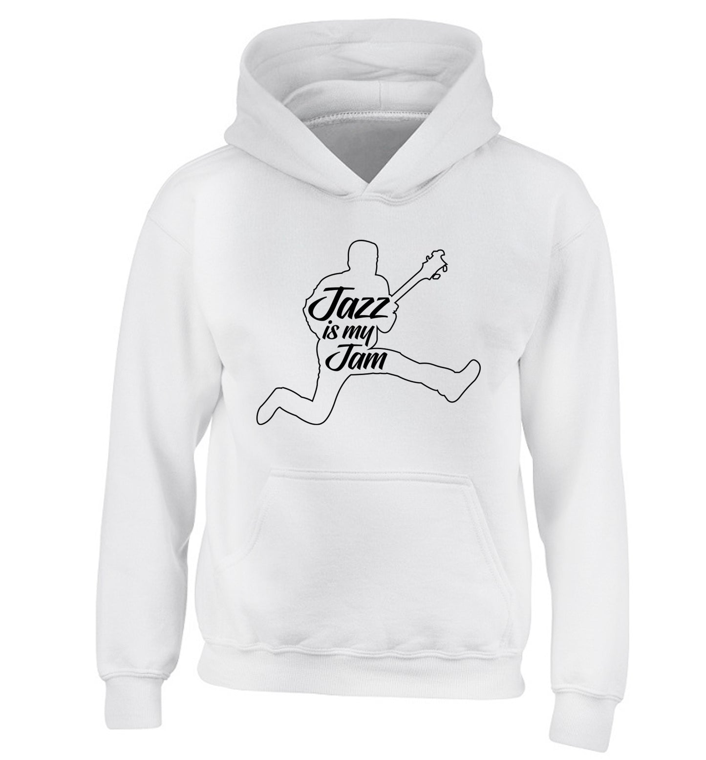 Jazz is my jam children's white hoodie 12-13 Years