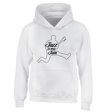 Jazz is my jam children's white hoodie 12-13 Years