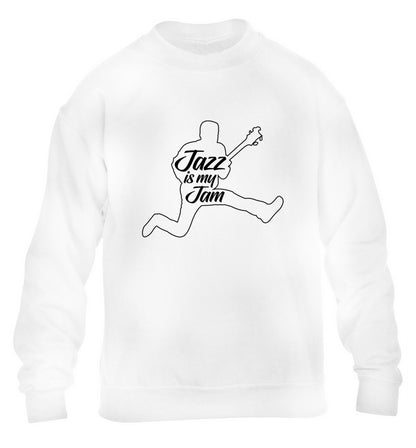Jazz is my jam children's white sweater 12-13 Years