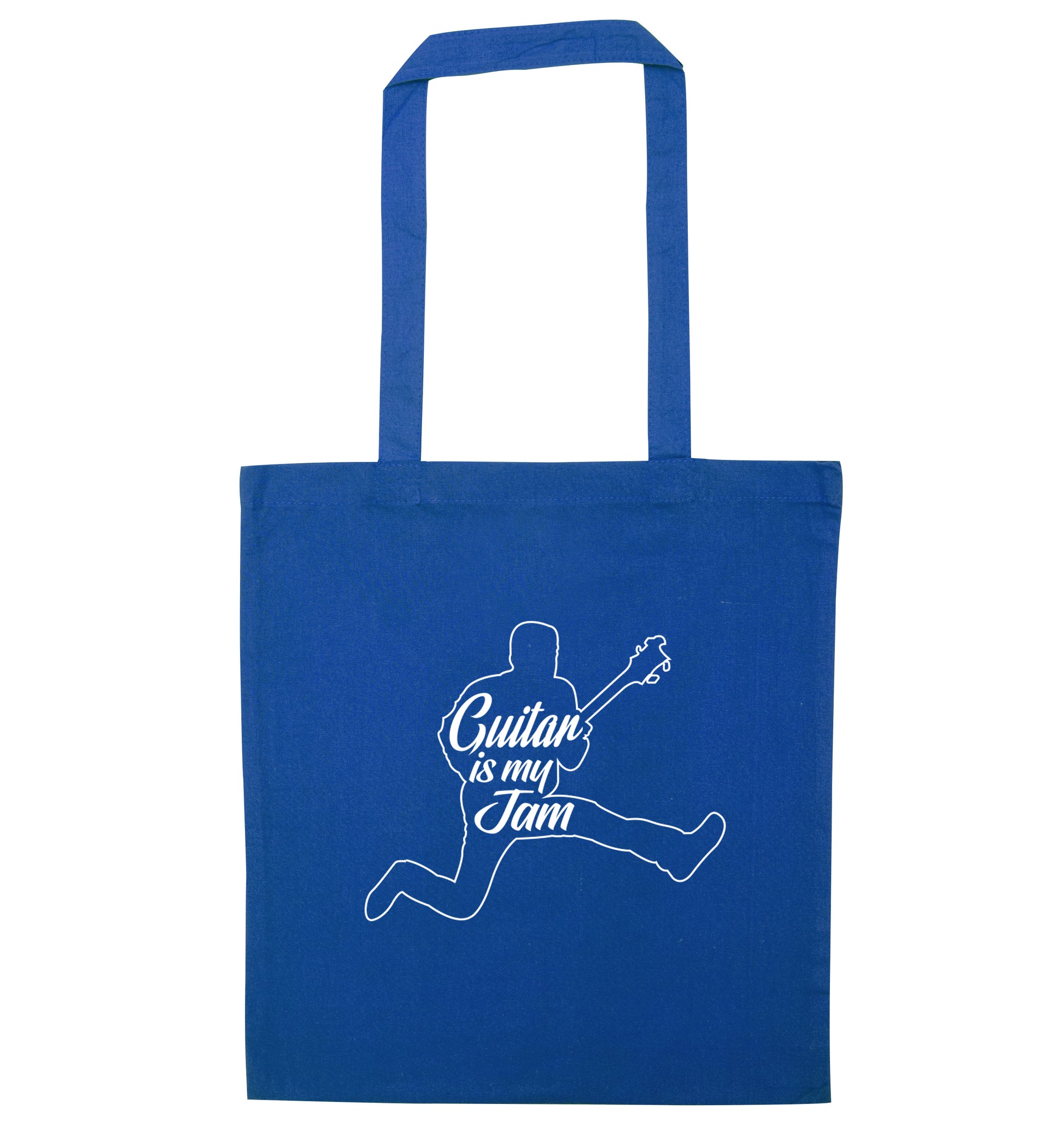 Guitar is my jam blue tote bag