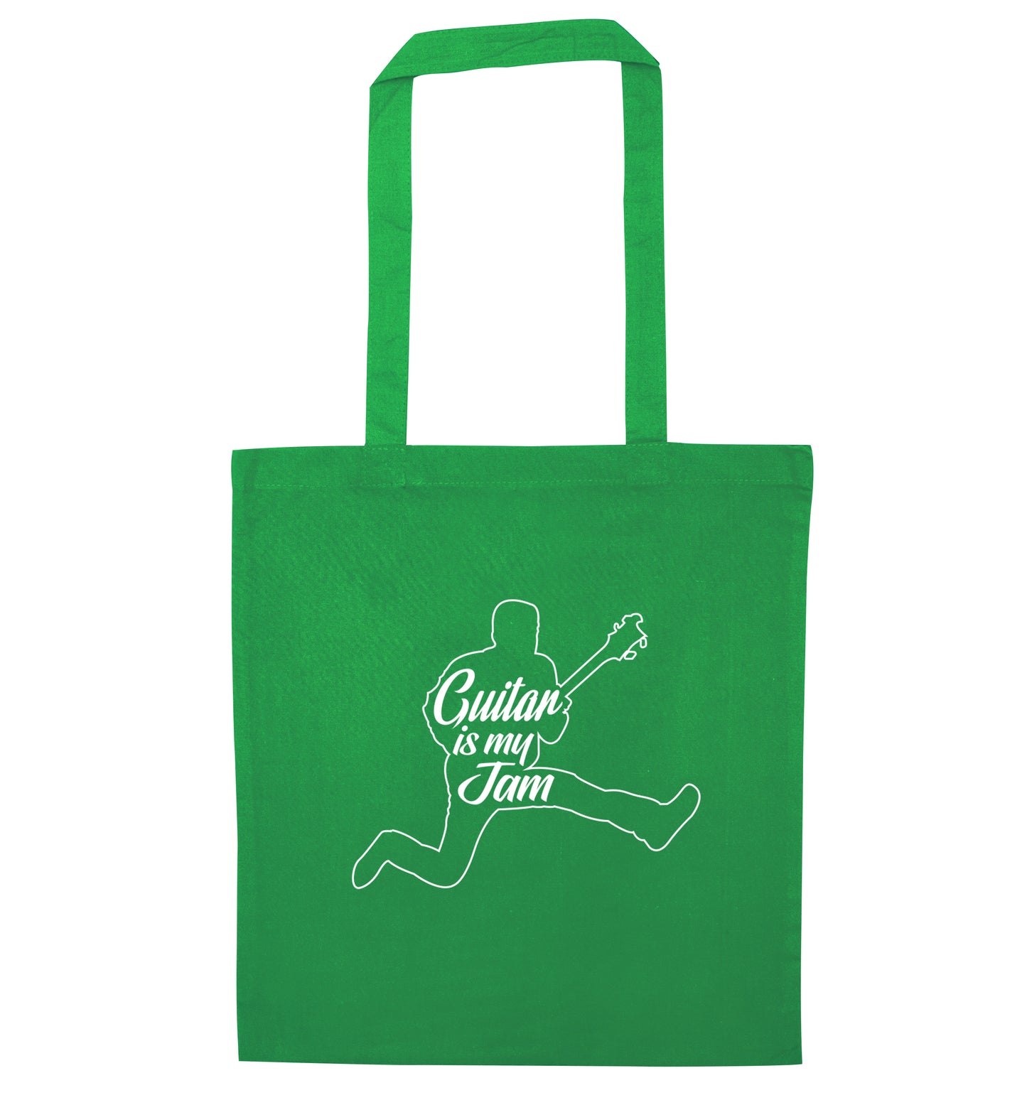 Guitar is my jam green tote bag