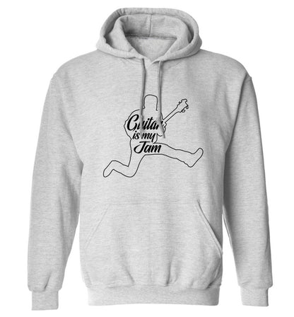 Guitar is my jam adults unisex grey hoodie 2XL