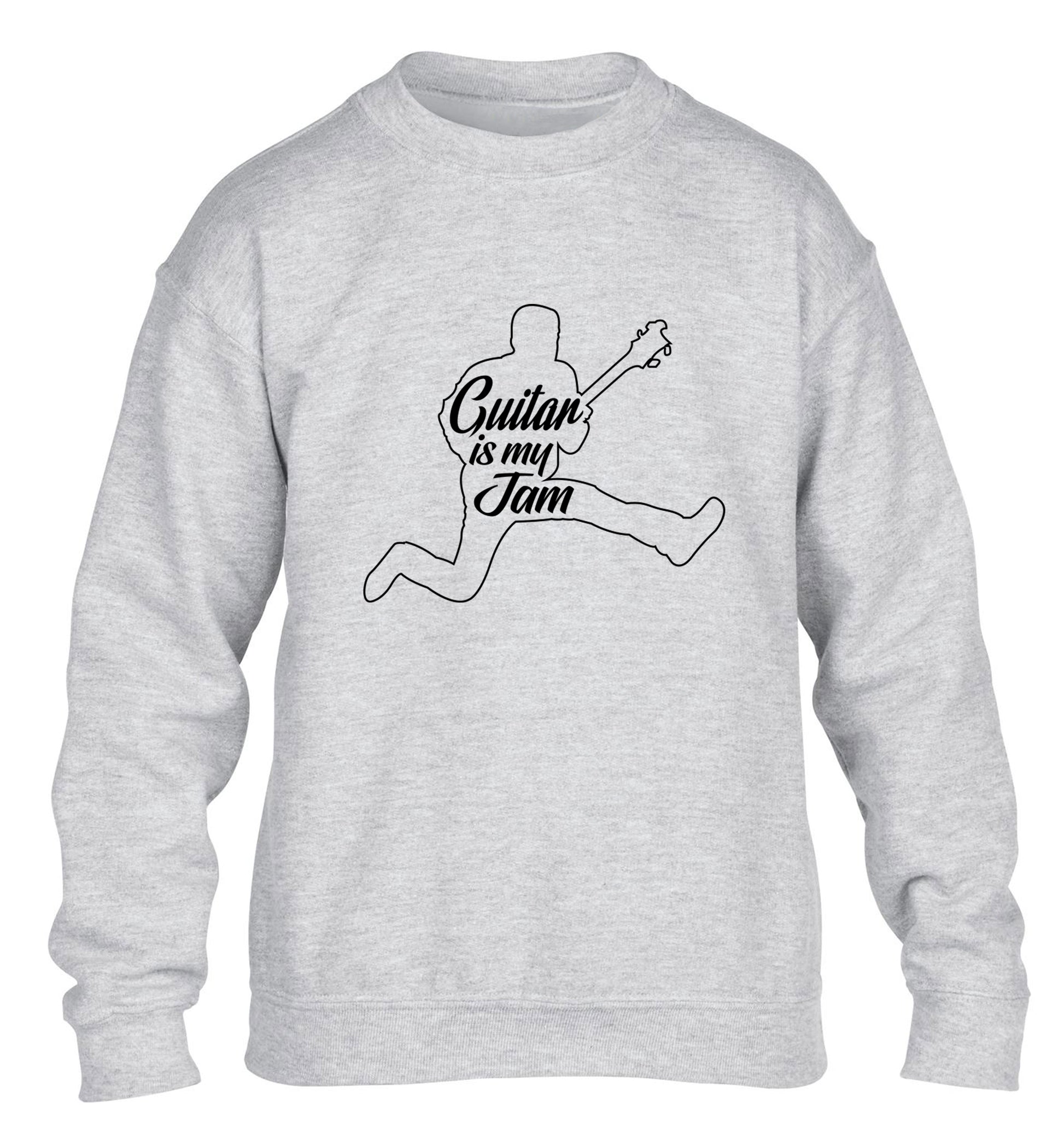 Guitar is my jam children's grey sweater 12-13 Years