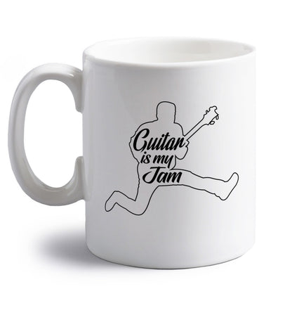 Guitar is my jam right handed white ceramic mug 