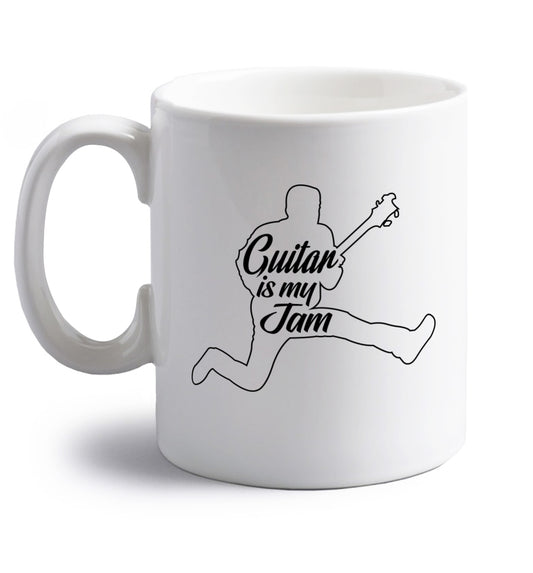 Guitar is my jam right handed white ceramic mug 