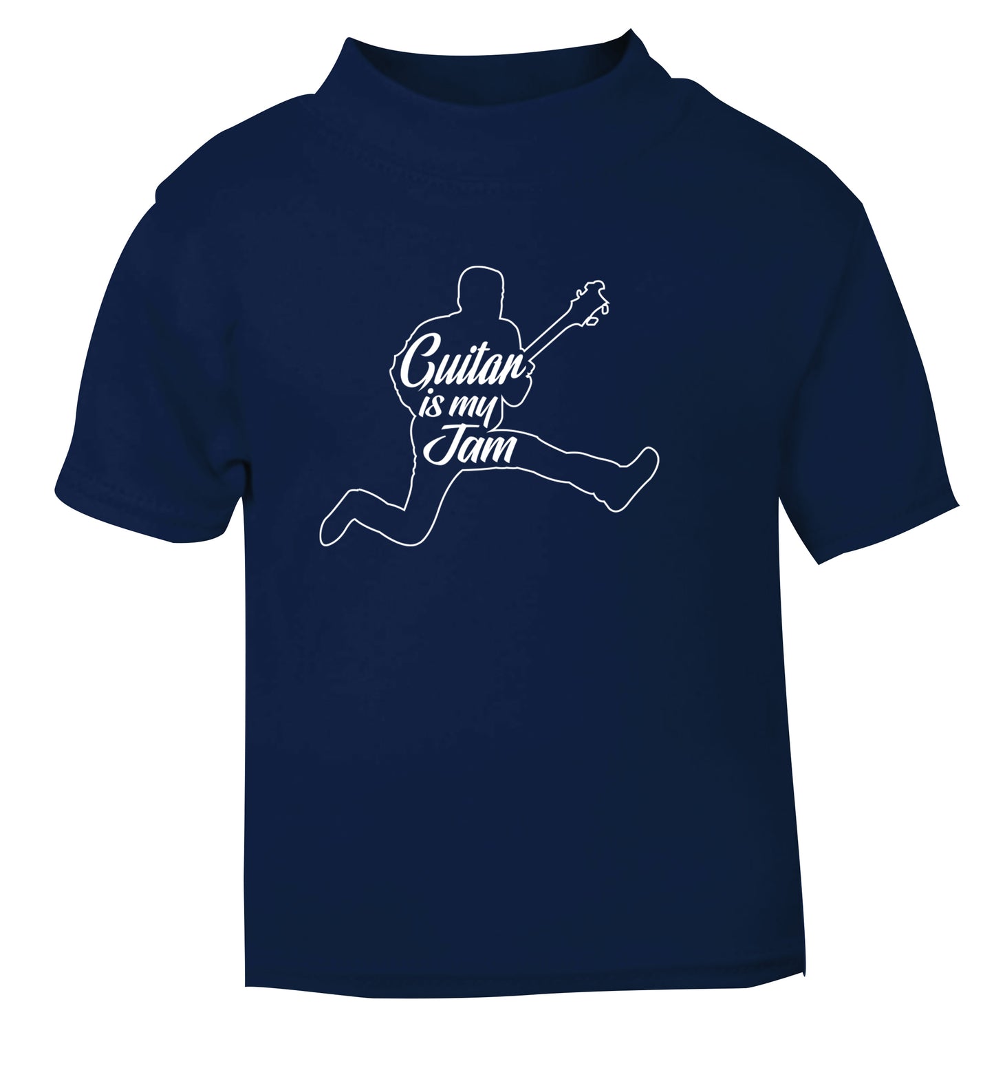 Guitar is my jam navy Baby Toddler Tshirt 2 Years