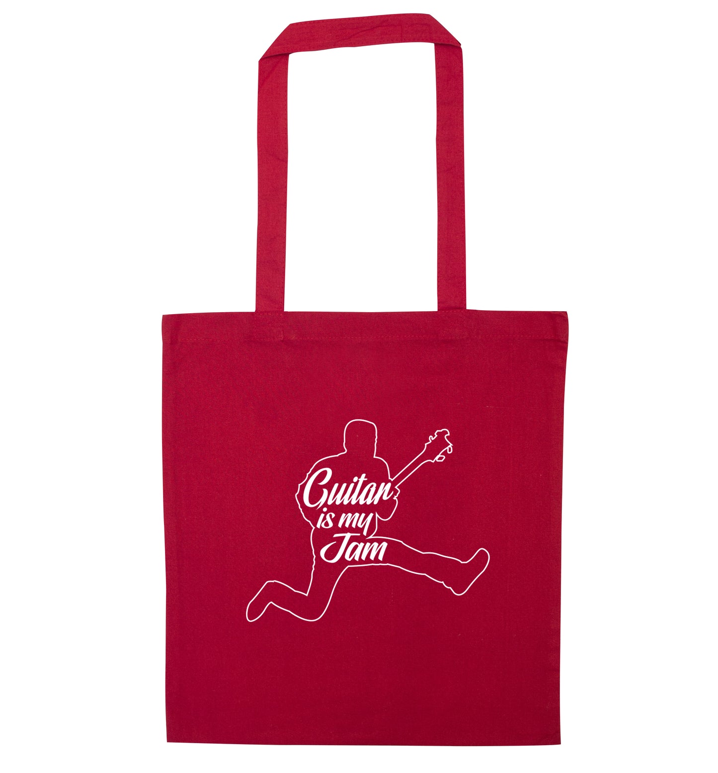Guitar is my jam red tote bag