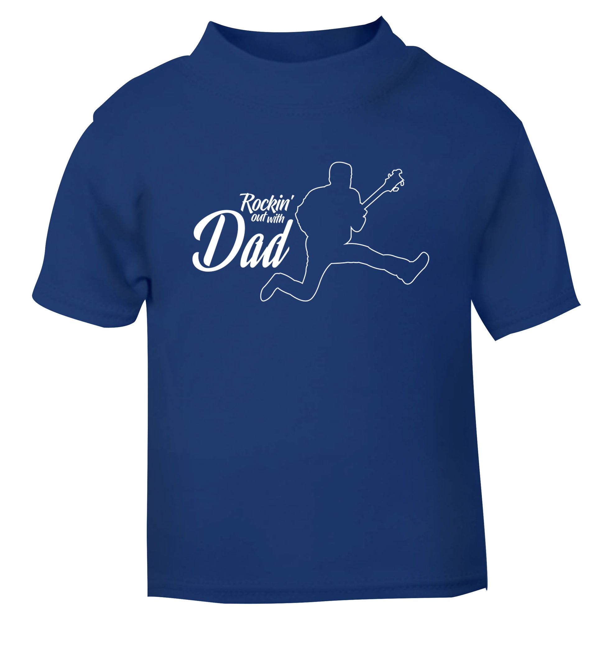 Rockin out with dad blue Baby Toddler Tshirt 2 Years