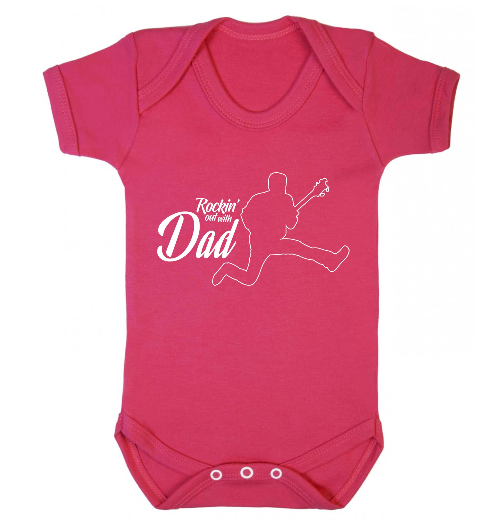 Rockin out with dad Baby Vest dark pink 18-24 months