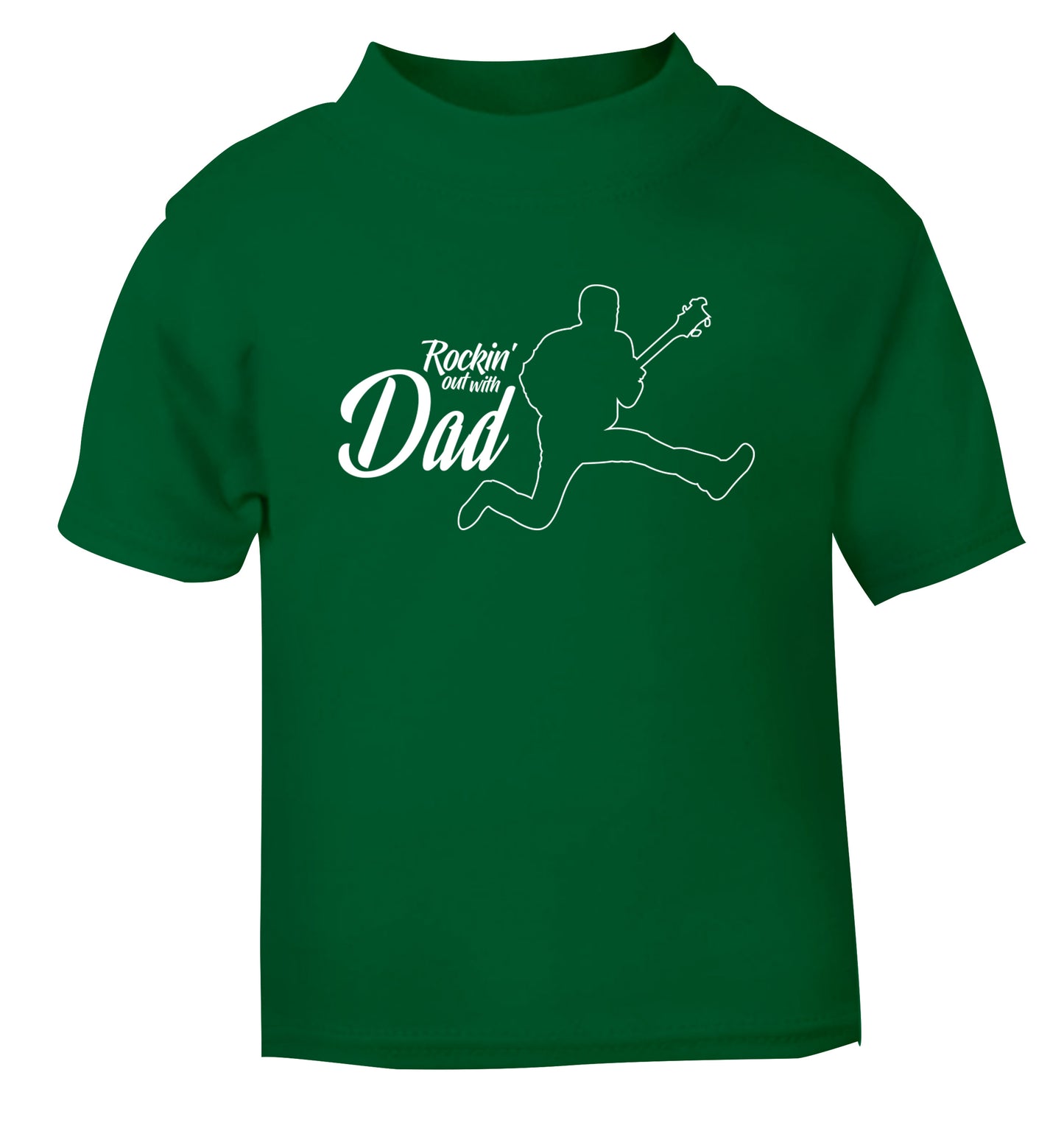 Rockin out with dad green Baby Toddler Tshirt 2 Years