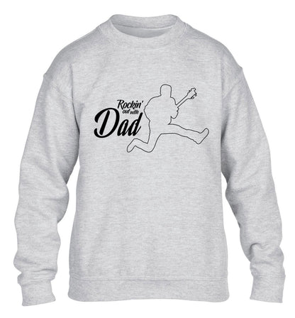 Rockin out with dad children's grey sweater 12-13 Years