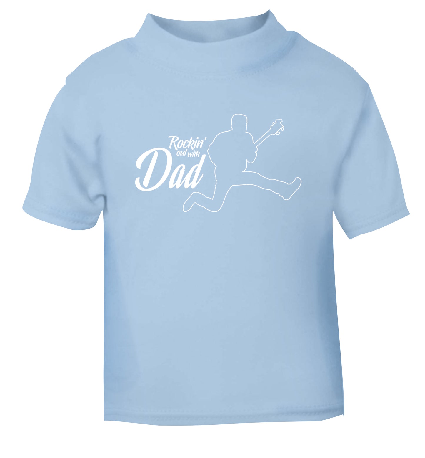 Rockin out with dad light blue Baby Toddler Tshirt 2 Years