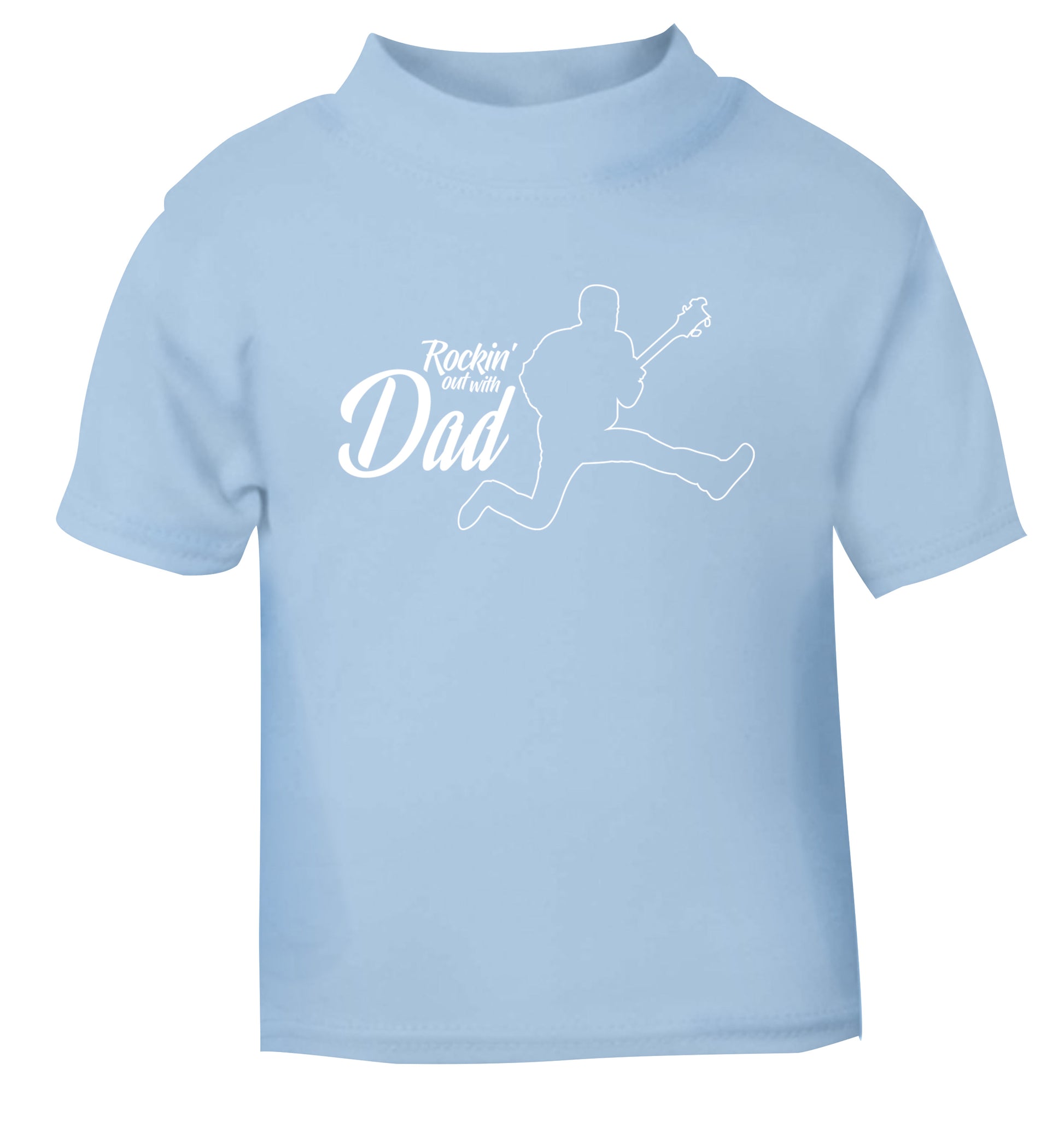 Rockin out with dad light blue Baby Toddler Tshirt 2 Years
