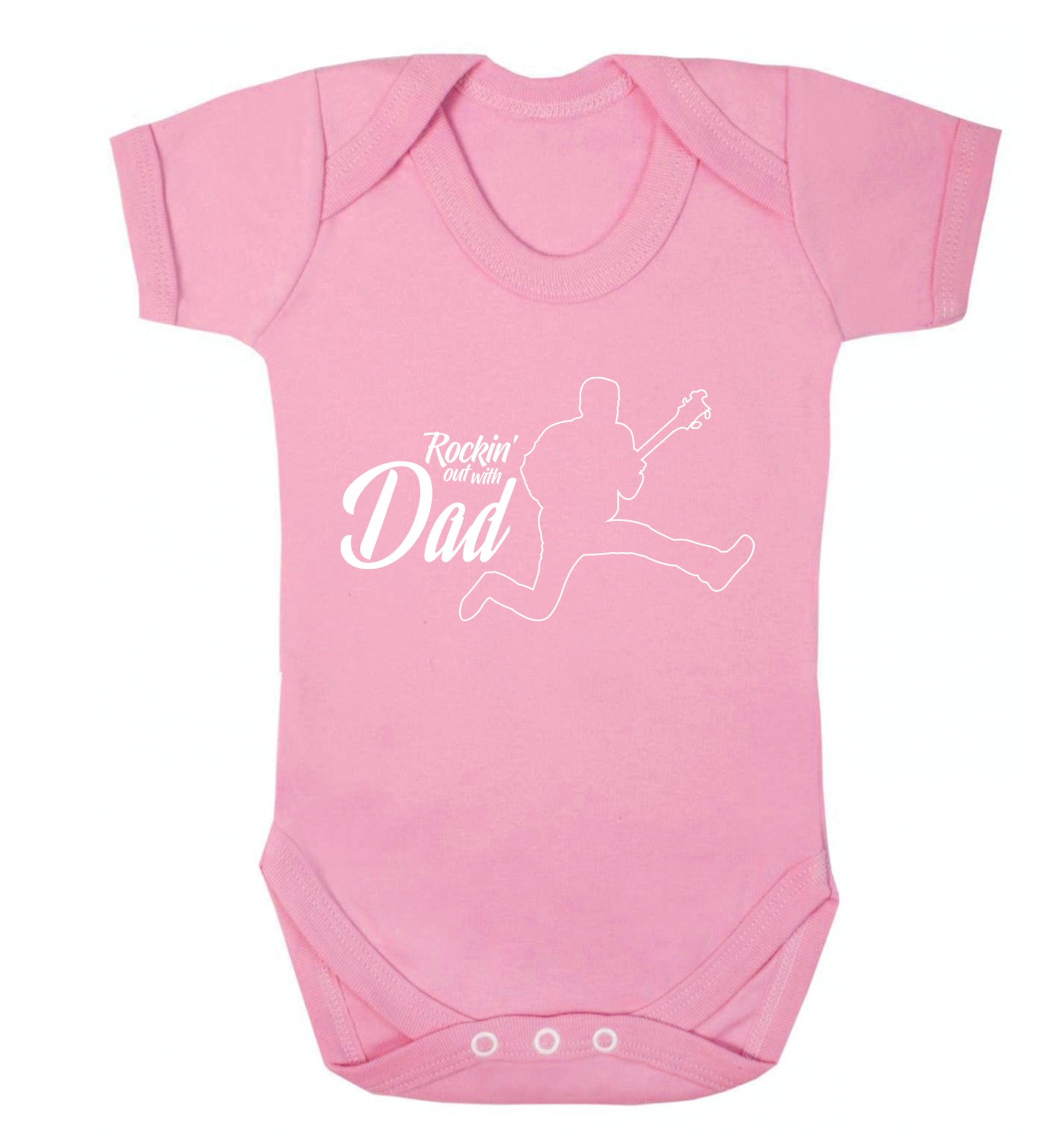 Rockin out with dad Baby Vest pale pink 18-24 months