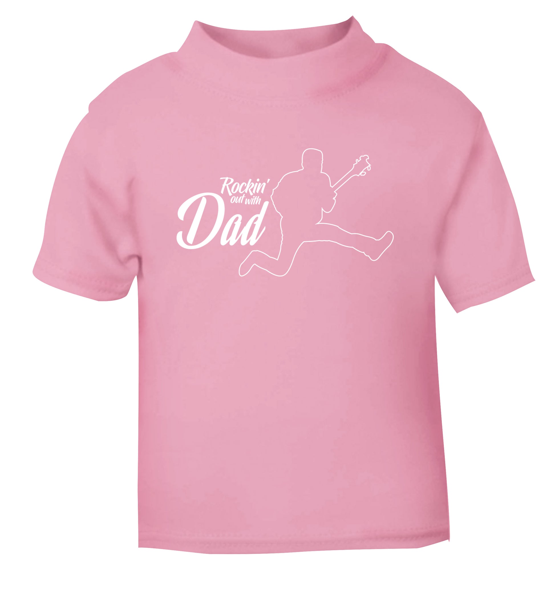 Rockin out with dad light pink Baby Toddler Tshirt 2 Years