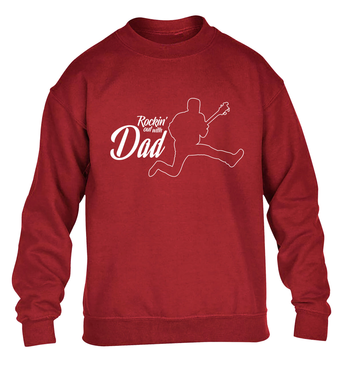Rockin out with dad children's grey sweater 12-13 Years