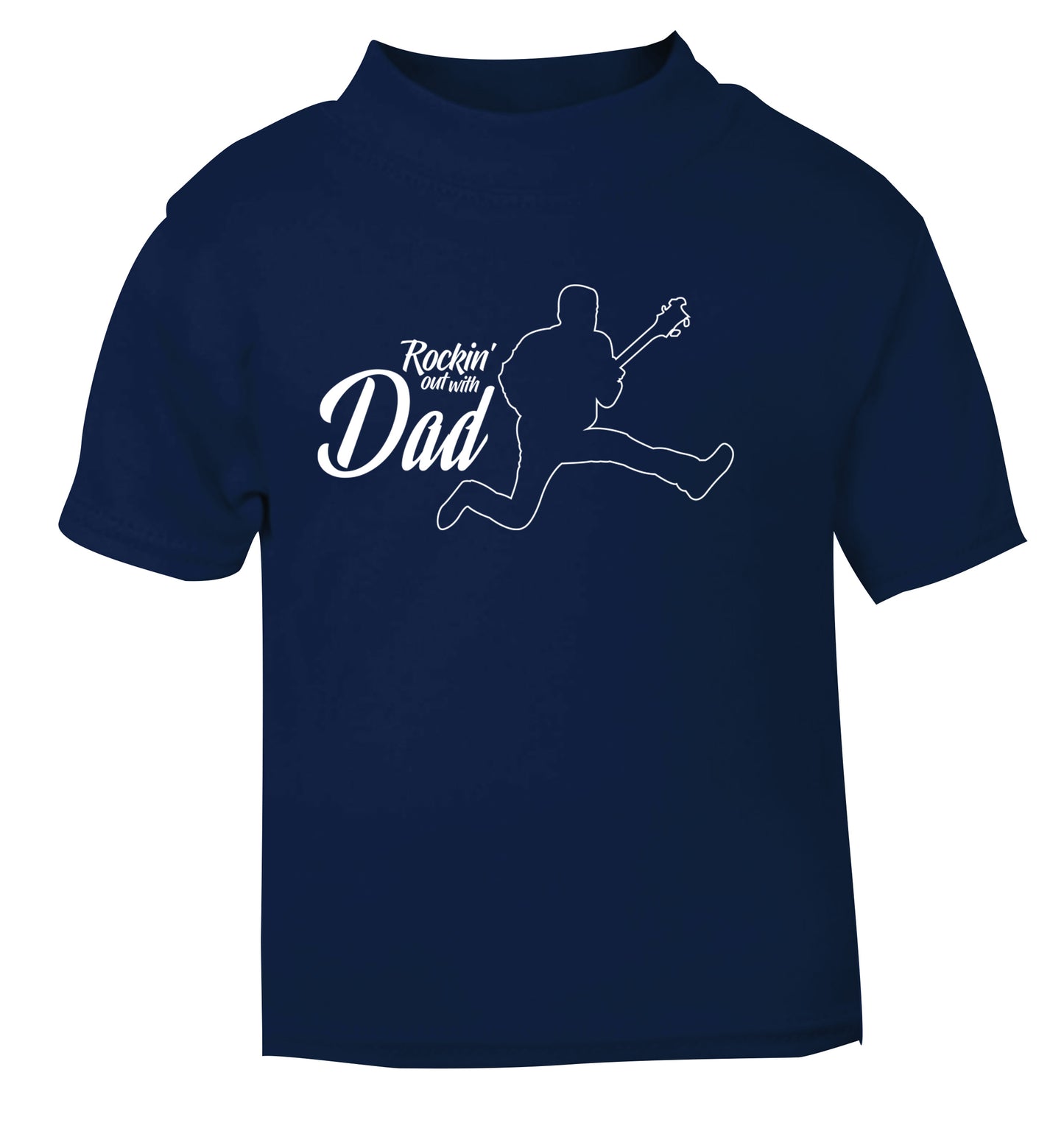 Rockin out with dad navy Baby Toddler Tshirt 2 Years