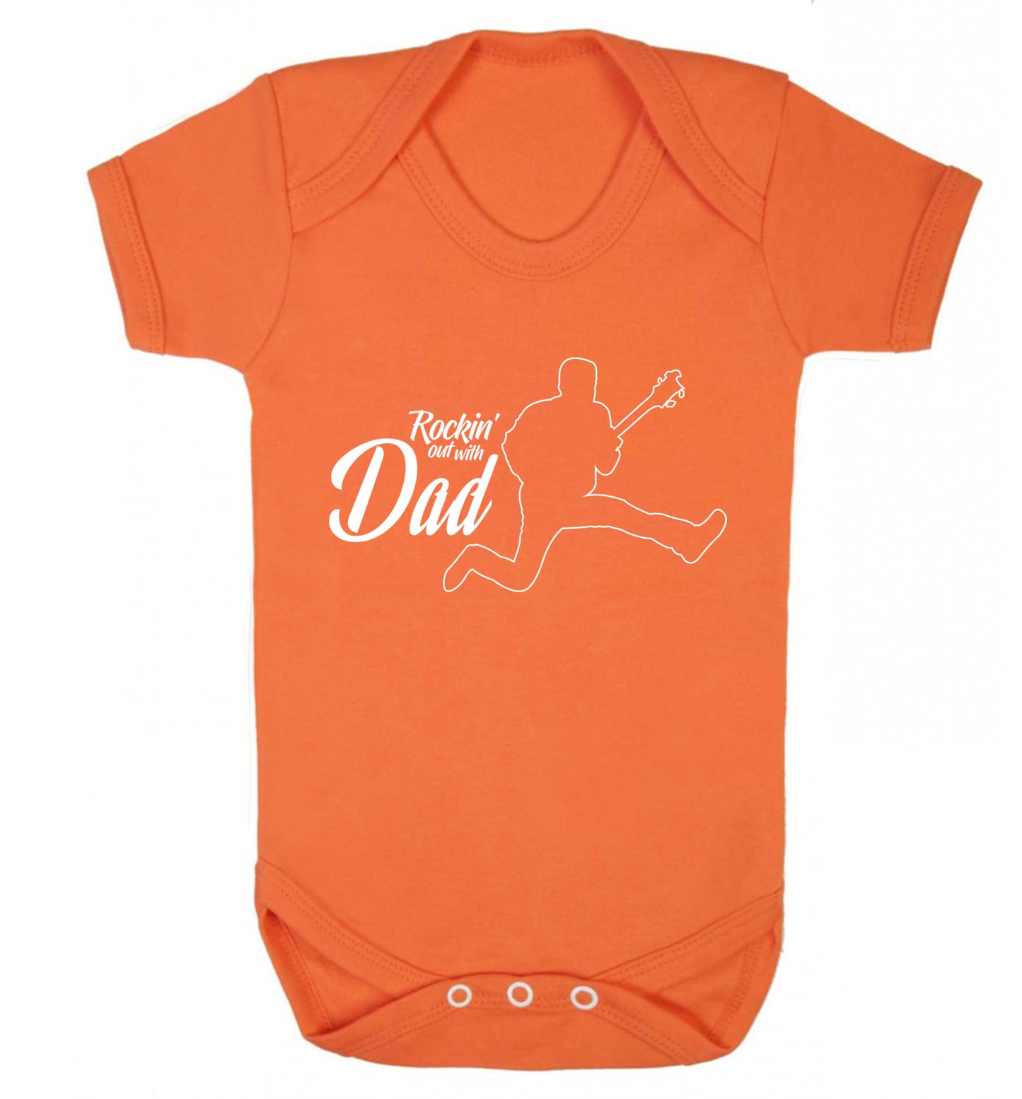 Rockin out with dad Baby Vest orange 18-24 months