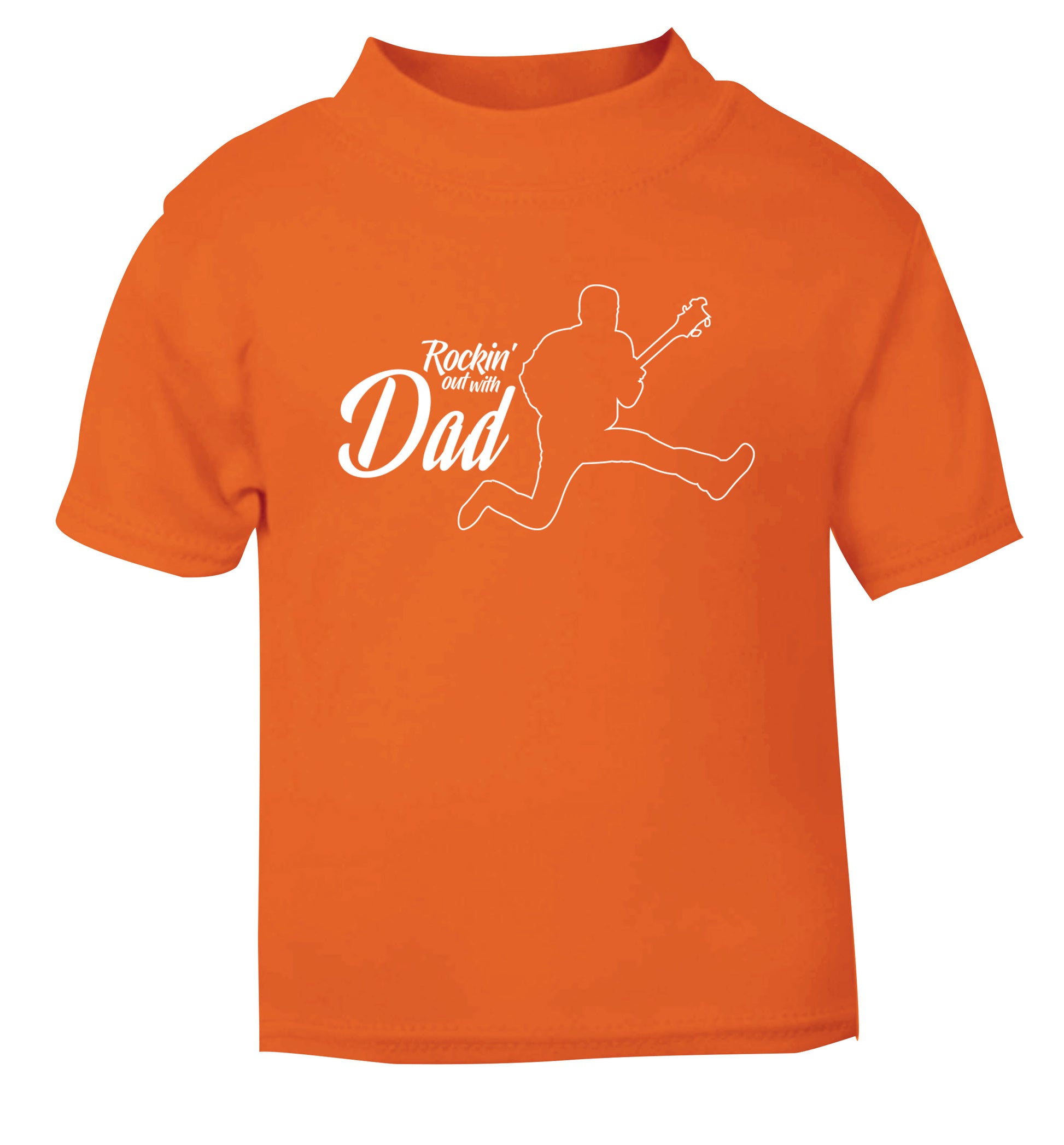 Rockin out with dad orange Baby Toddler Tshirt 2 Years