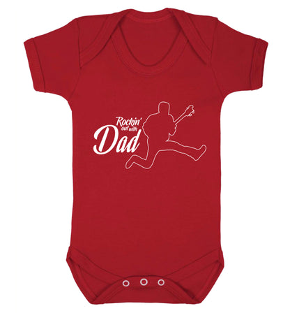 Rockin out with dad Baby Vest red 18-24 months