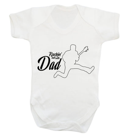 Rockin out with dad Baby Vest white 18-24 months