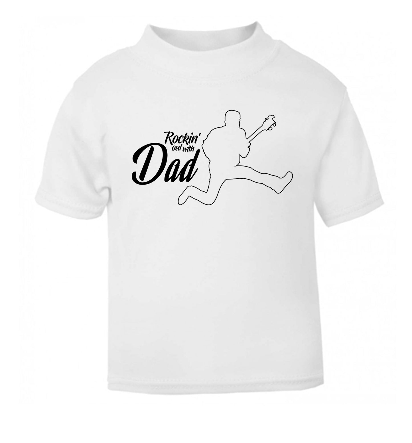 Rockin out with dad white Baby Toddler Tshirt 2 Years