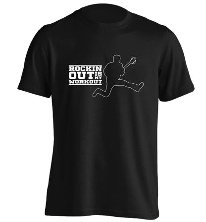 Rockin out is my workout adults unisex black Tshirt 2XL