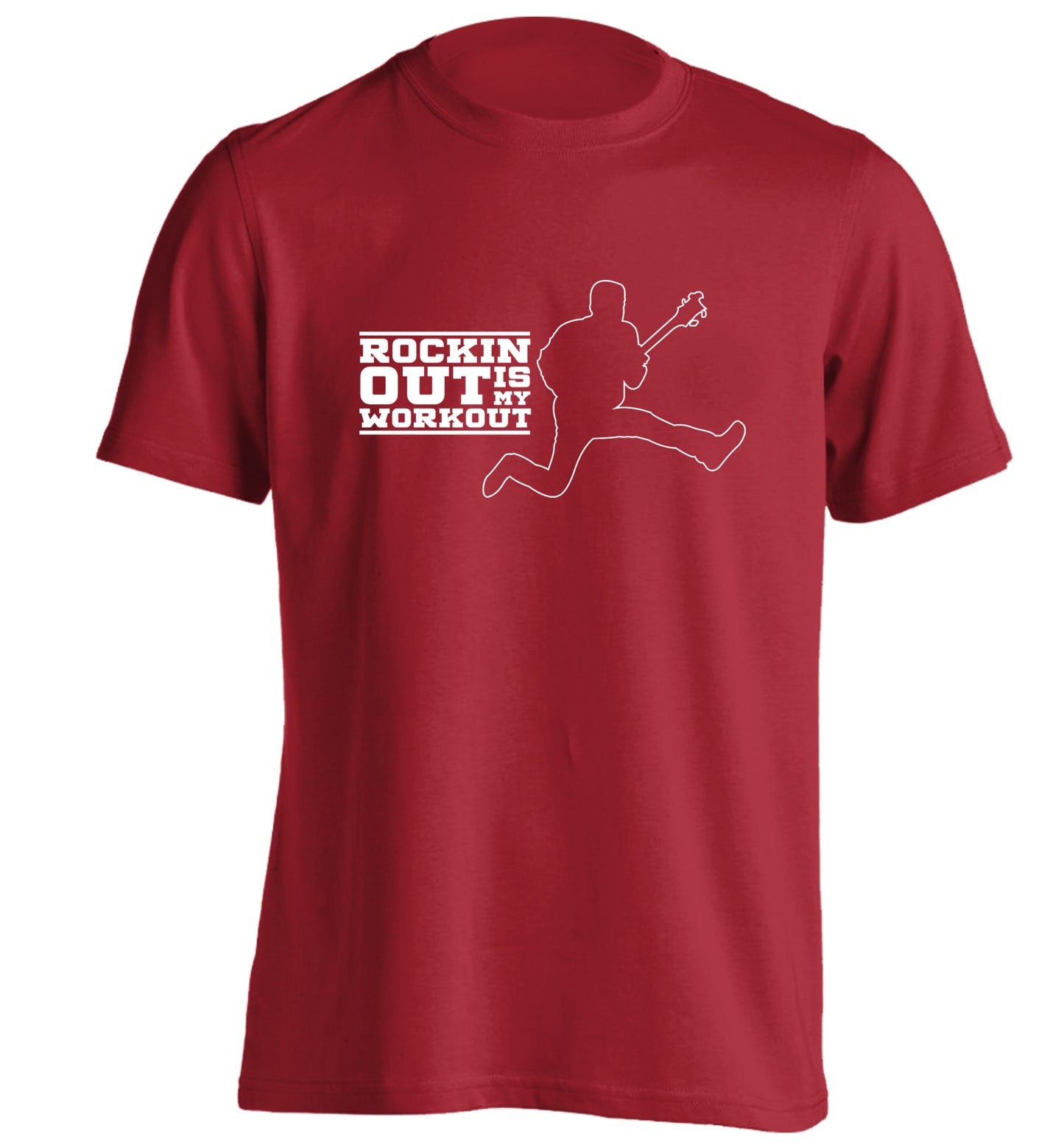 Rockin out is my workout adults unisex red Tshirt 2XL
