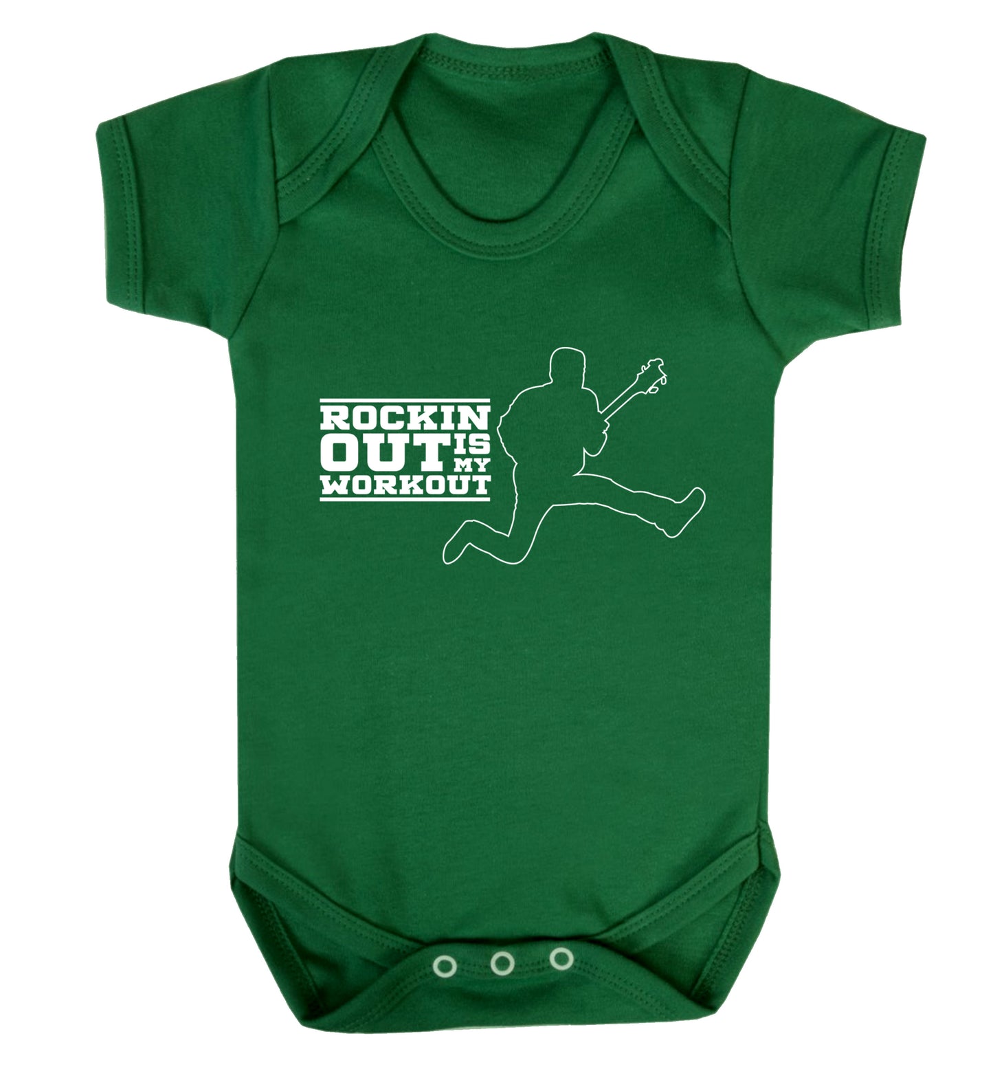Rockin out is my workout Baby Vest green 18-24 months